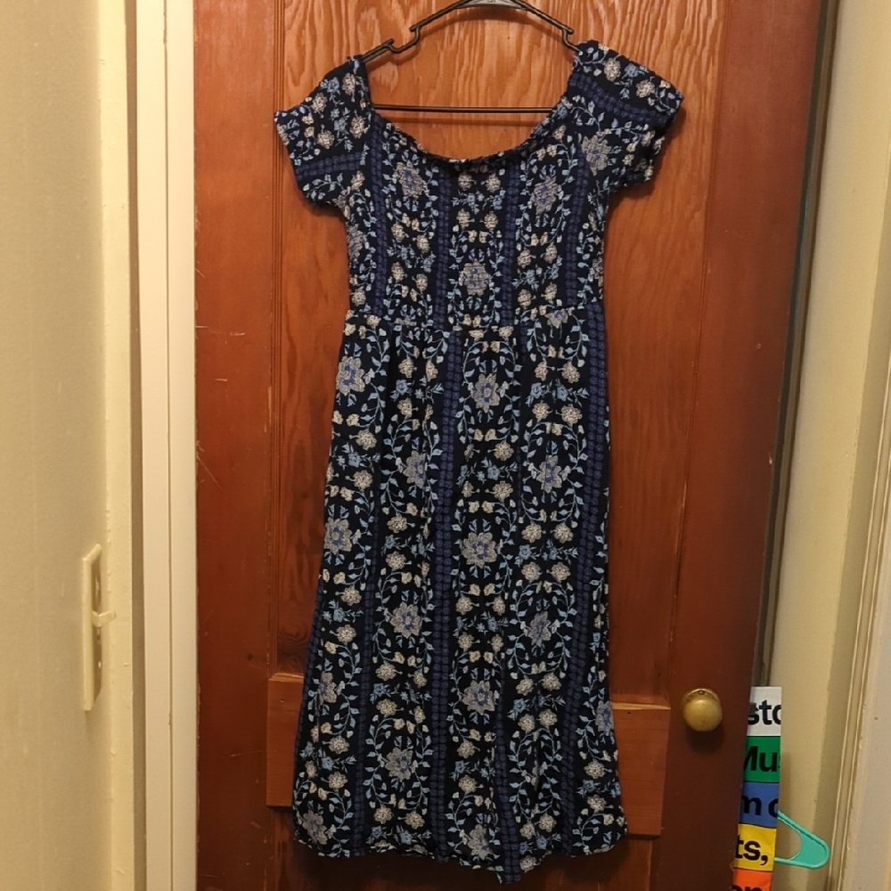 Old Navy Blue Floral Midi Dress